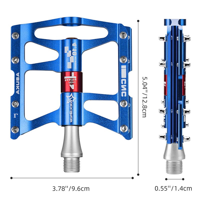 روكبروز ROCKBROS 4 محامل دواسات الدراجة الجبلية MTB Padals منصة دواسات الدراجة المسطحة سبائك الألومنيوم 9/16 بوصة - Image 4